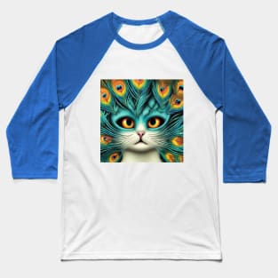 OG CAT - Peacock Cat Baseball T-Shirt